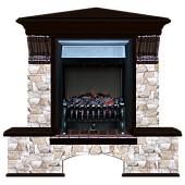 Каминокомплект Glenrich Бостон К Арбат угловой (венге)+Fobos Black