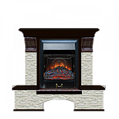 Каминокомплект Glenrich Бостон К Грот однотонный (венге)+Majestic Black