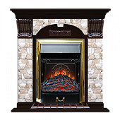 Каминокомплект Glenrich Арочный Арбат (венге)+Majestic Brass