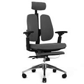 Ортопедическое кресло Falto Alpha Темно-серое с подножкой