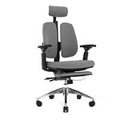 Ортопедическое кресло Falto Alpha Серое с подножкой