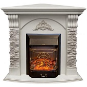 Каминокомплект Real Flame Athena Corner GR (белый дуб)+Majestic Lux BL S