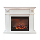 Каминокомплект IGMA Флоренция (белый с золотой патиной)+Symphony 26
