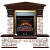Каминокомплект Glenrich Бостон К Арбат угловой (красное дерево)+Majestic Brass