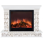 Каминокомплект Glenrich Панорама Карелия Sharm 39 (белый)+Sharm 39 BL