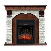 Каминокомплект Alex Bauman Richmond STD (грецкий орех)+Majestic Black