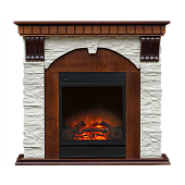 Каминокомплект Alex Bauman Richmond (грецкий орех)+Luna