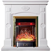 Каминокомплект InterFlame Мэри (белый)+Majestic Brass