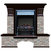 Каминокомплект Glenrich Бостон К Грот цветной (венге)+Fobos Black