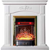 Каминокомплект InterFlame Марго (белый)+Majestic Brass