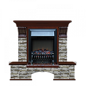 Каминокомплект Glenrich Бостон К Алтай (красное дерево)+Fobos Black