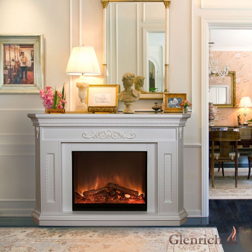 Электрокамин «Каролина Delux» белый в Химках