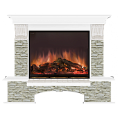 Каминокомплект Glenrich Бостон Грот однотонный (белый)+Arte 28