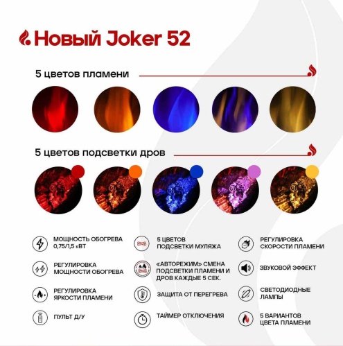 Линейный электрокамин Real Flame Joker 52 в Химках