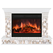 Каминокомплект Glenrich Панорама Арбат 33 (белый)+Premier S33