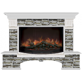 Каминокомплект Glenrich Бостон Алтай 86 (беленый дуб)+Rondo S86