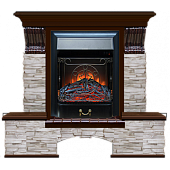 Каминокомплект Glenrich Бостон К Мисхор (дуб)+Majestic Black