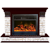 Каминокомплект Glenrich Панорама Алтай 28 (красное дерево)+Newflame
