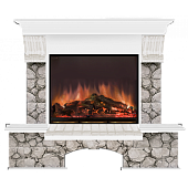 Каминокомплект Glenrich Бостон Карелия (белый)+Arte 23