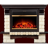 Каминокомплект Alex Bauman Tango Premium (грецкий орех)+Jupiter FX Brass