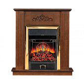 Каминокомплект Alex Bauman Marco (грецкий орех)+Majestic brass (Марко)