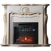 Каминокомплект InterFlame Грация (бежевый с золотой патиной)+Sirius 30 Led FX
