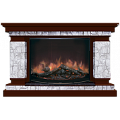 Каминокомплект Glenrich Лорд Старый город 36 (красное дерево)+Rondo S36