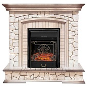 Каминокомплект Royal Flame Preston белый (слоновая кость с патиной)+Majestic FX Black (Престон)