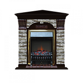 Каминокомплект Glenrich Арочный Алтай угловой (венге)+Fobos Brass